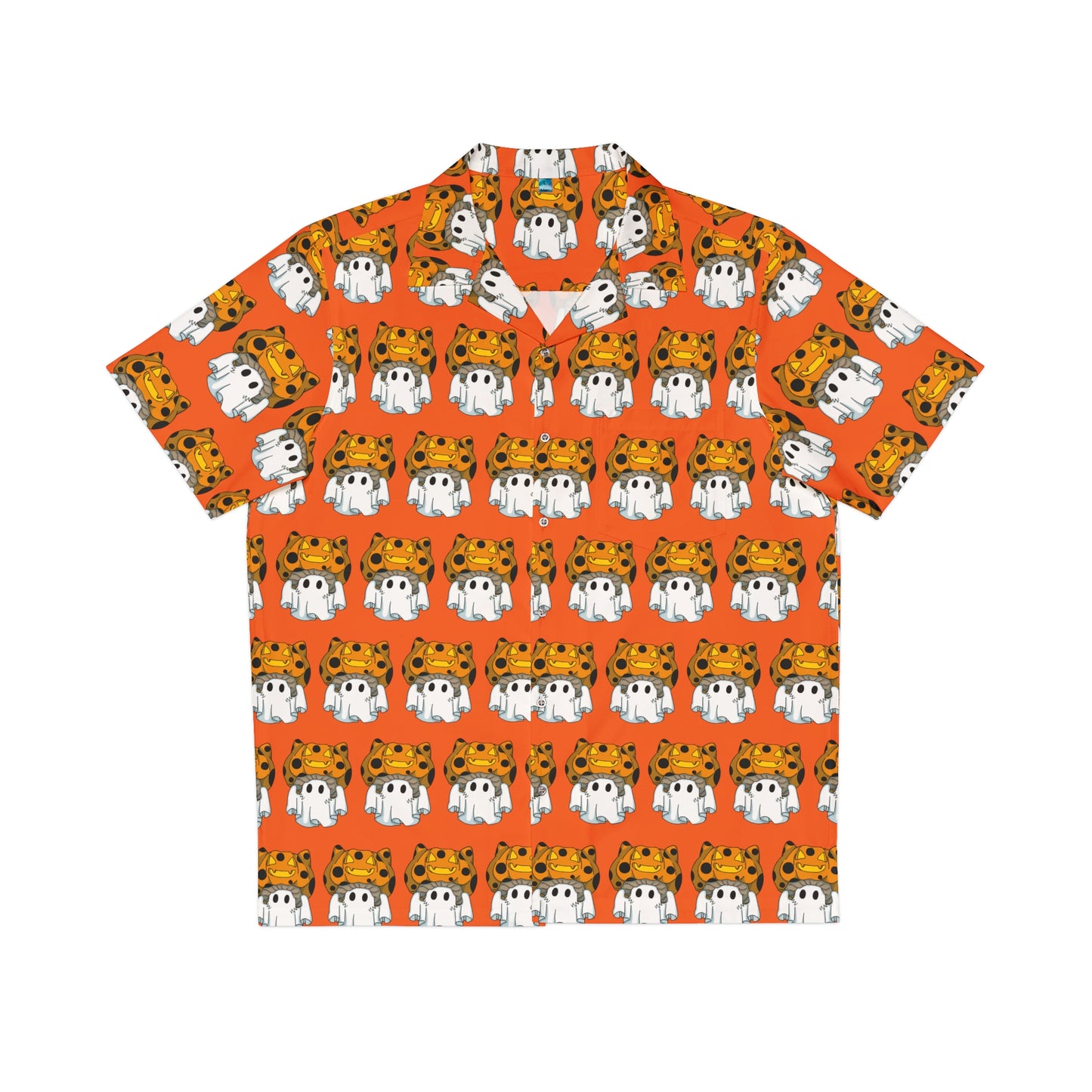 Captain AFAB - Kitty Jack-O-Lantern Ghost Hawaiian Shirt