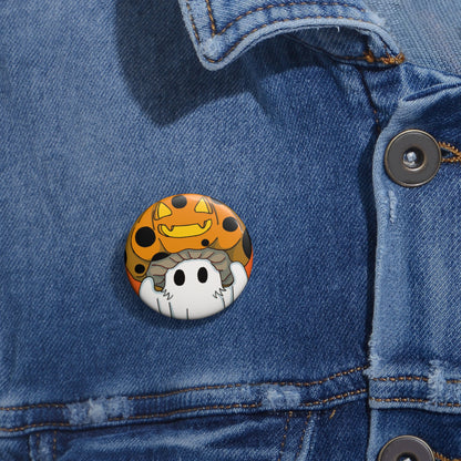 Captain AFAB - Kitty Jack-O-Lantern Ghost Pin Button