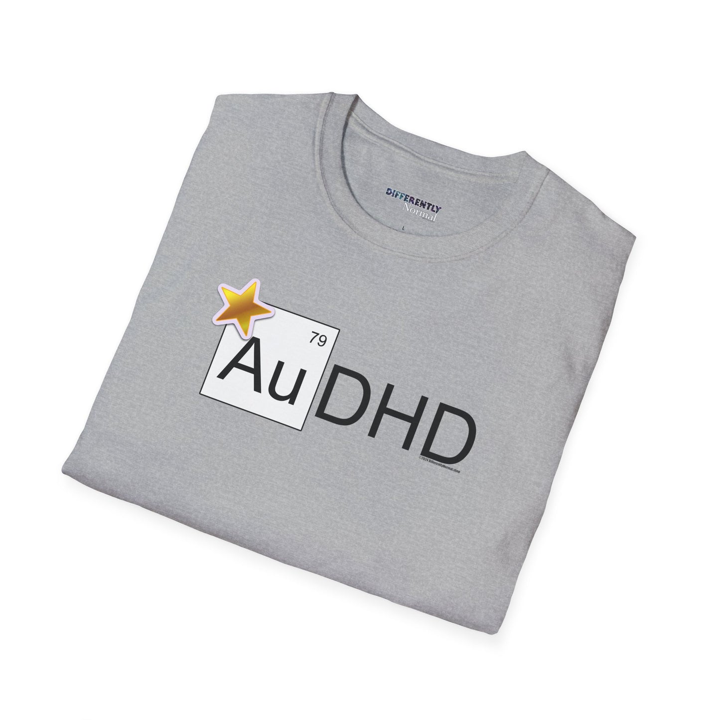 AuDHD Gold Star Unisex T-Shirt - Differently Normal