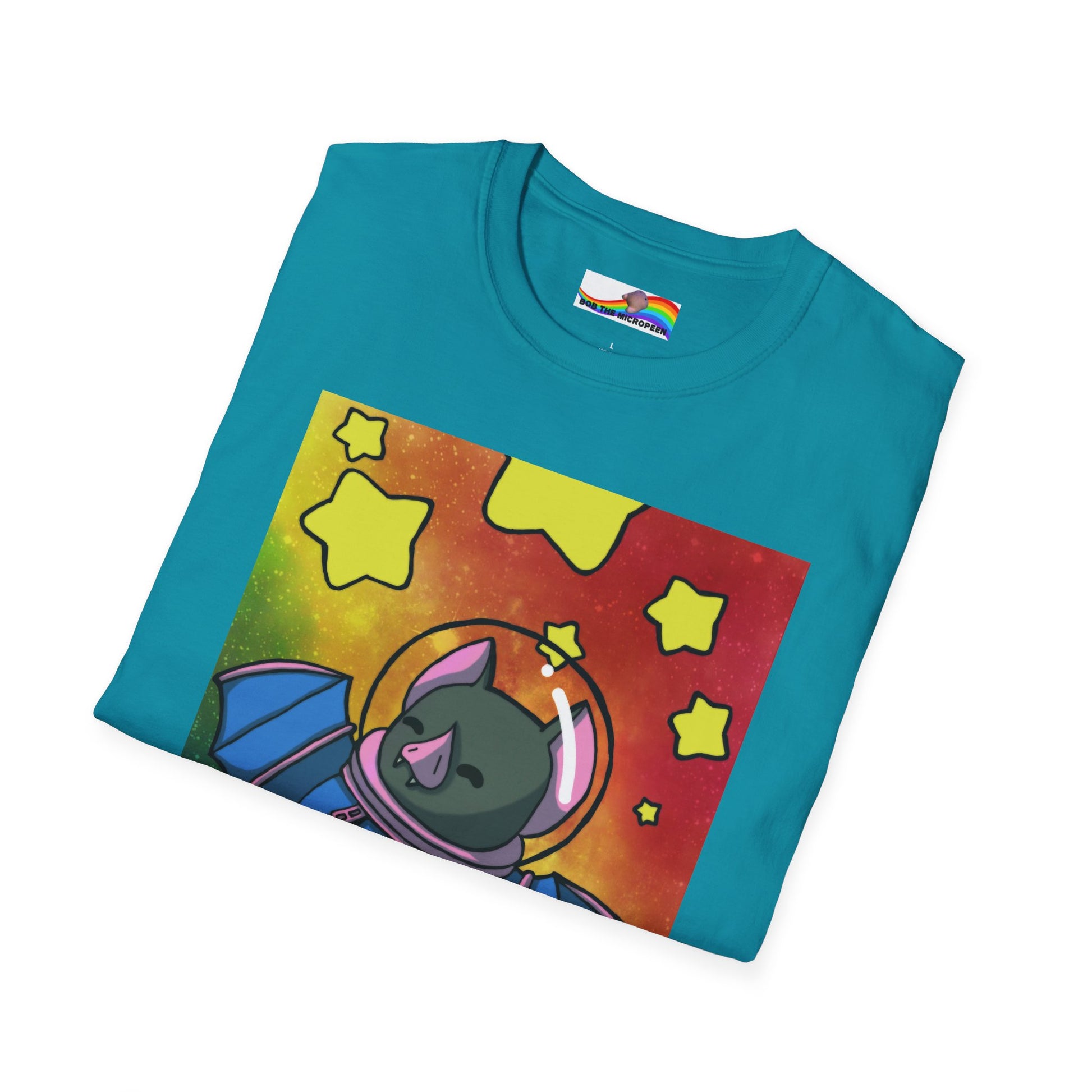 Captain AFAB - Astronaut Bat Rainbow Space Unisex T-Shirt - Wallace Print Solutions