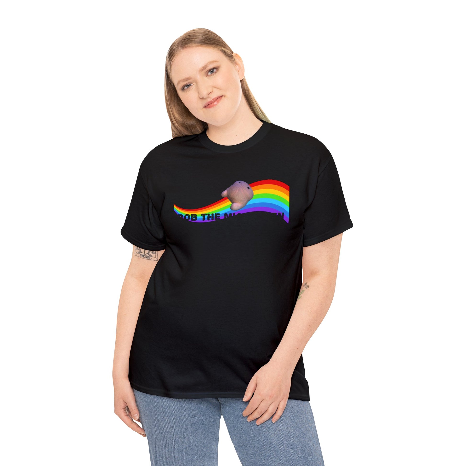 Bob the Micropeen - Rainbow Little Guy Plus Size Unisex T-Shirt - Wallace Print Solutions