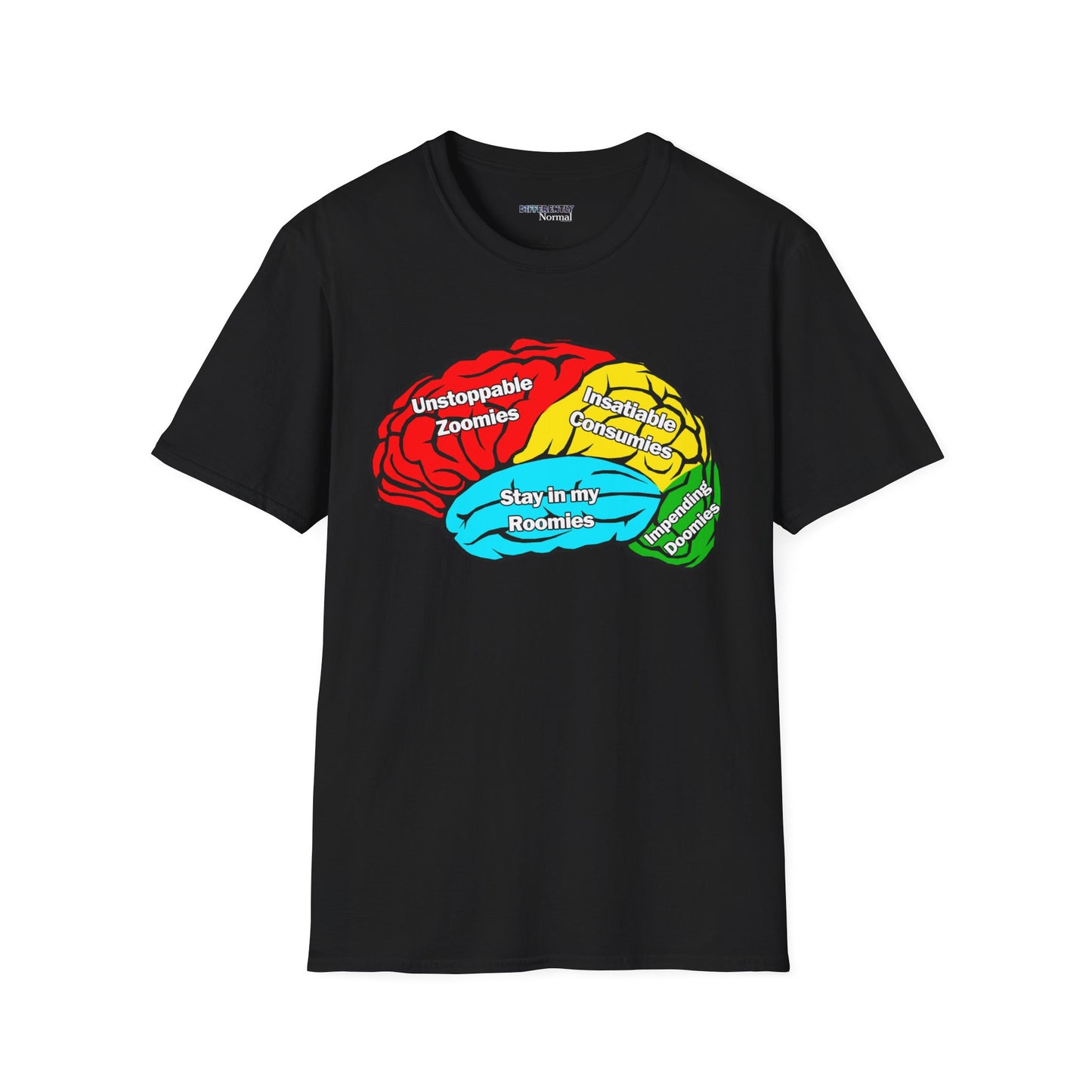 ADHD Brain Map Unisex T-Shirt - Differently Normal - Wallace Print Solutions