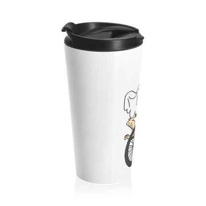 Captain AFAB - Leggy Ghost Unicycle Stainless Steel Travel Mug