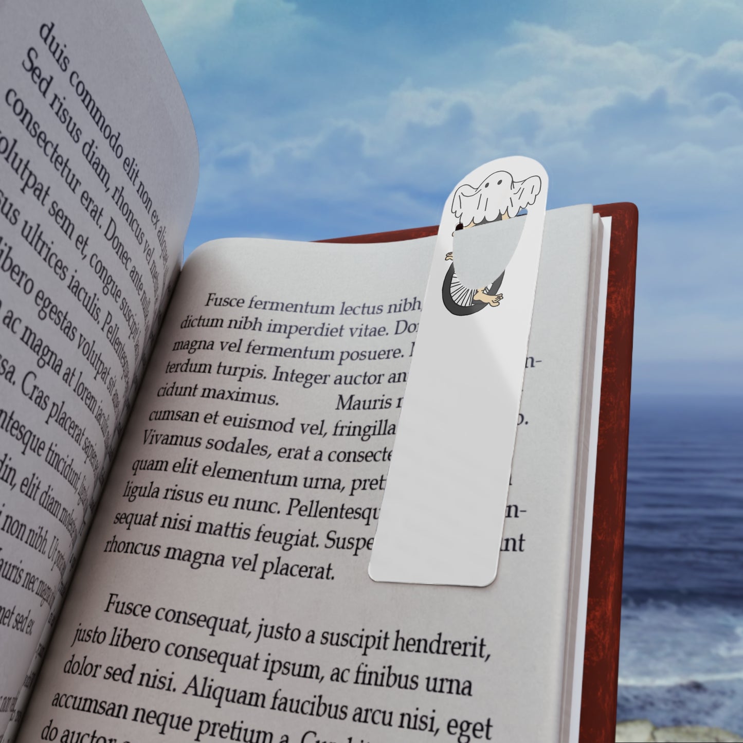 Captain AFAB - Leggy Ghost Unicycle Aluminum Bookmark