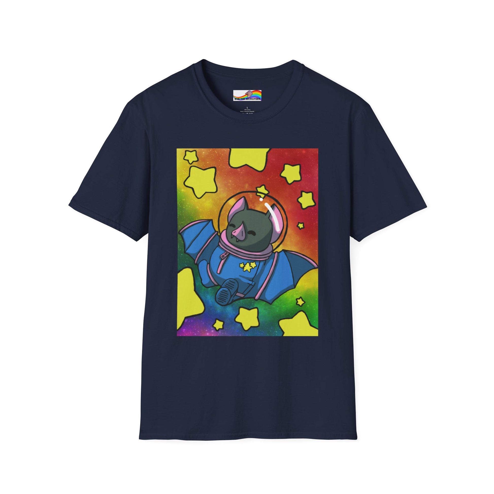 Captain AFAB - Astronaut Bat Rainbow Space Unisex T-Shirt - Wallace Print Solutions