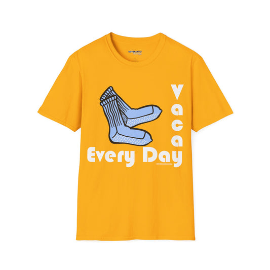 Vacay Every Day - Grippy Sock Vacation Unisex T-Shirt - Differently Normal - Wallace Print Solutions