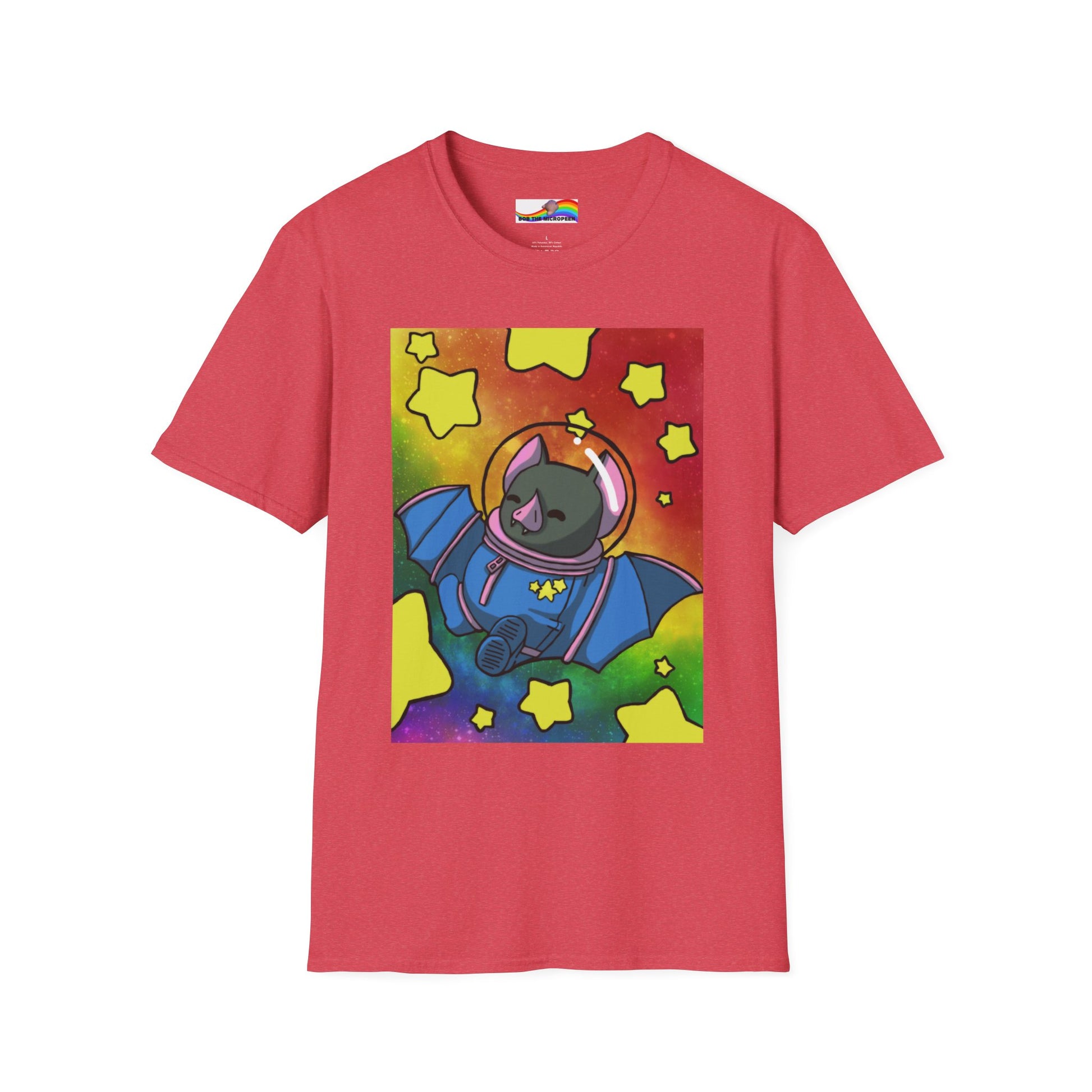 Captain AFAB - Astronaut Bat Rainbow Space Unisex T-Shirt - Wallace Print Solutions