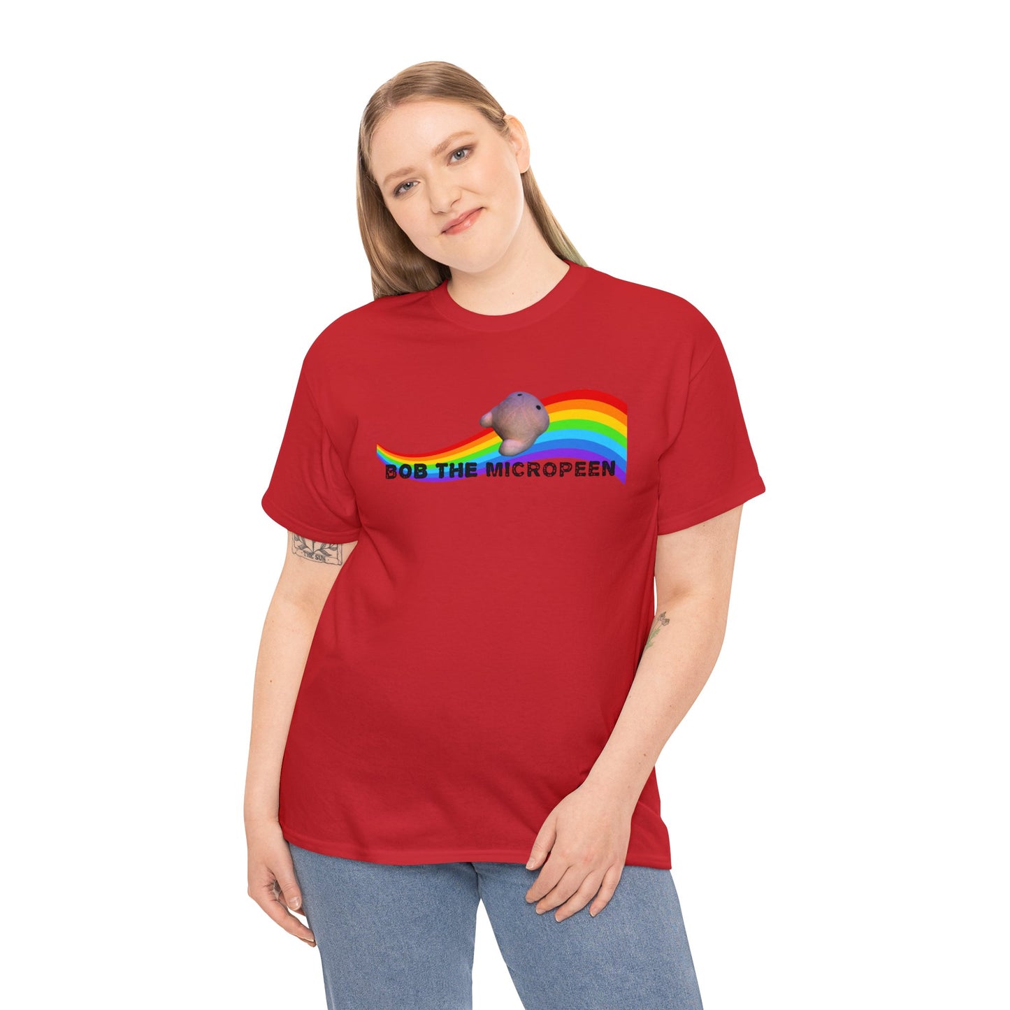 Bob the Micropeen - Rainbow Little Guy Plus Size Unisex T-Shirt - Wallace Print Solutions