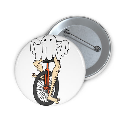 Captain AFAB - Leggy Ghost Unicycle Pin Button