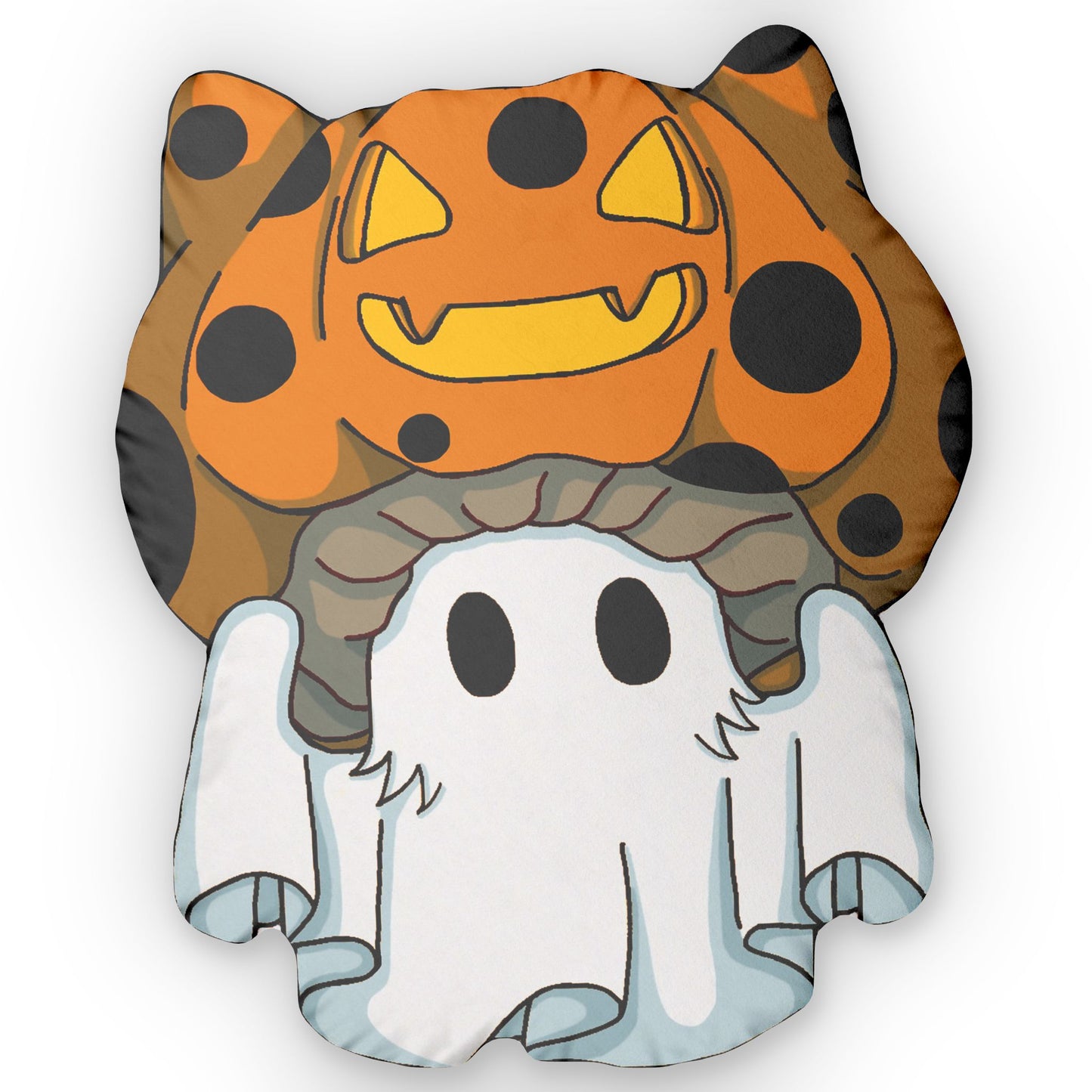 Captain AFAB - Kitty Jack-O-Lantern Ghost Shaped Pillow