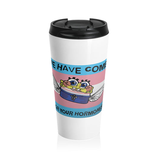 Captain AFAB - We Have Come For Your Hormones Stainless Steel Travel Mug