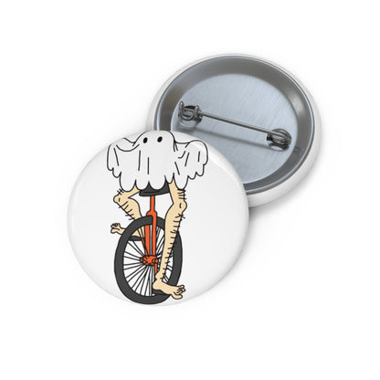 Captain AFAB - Leggy Ghost Unicycle Pin Button