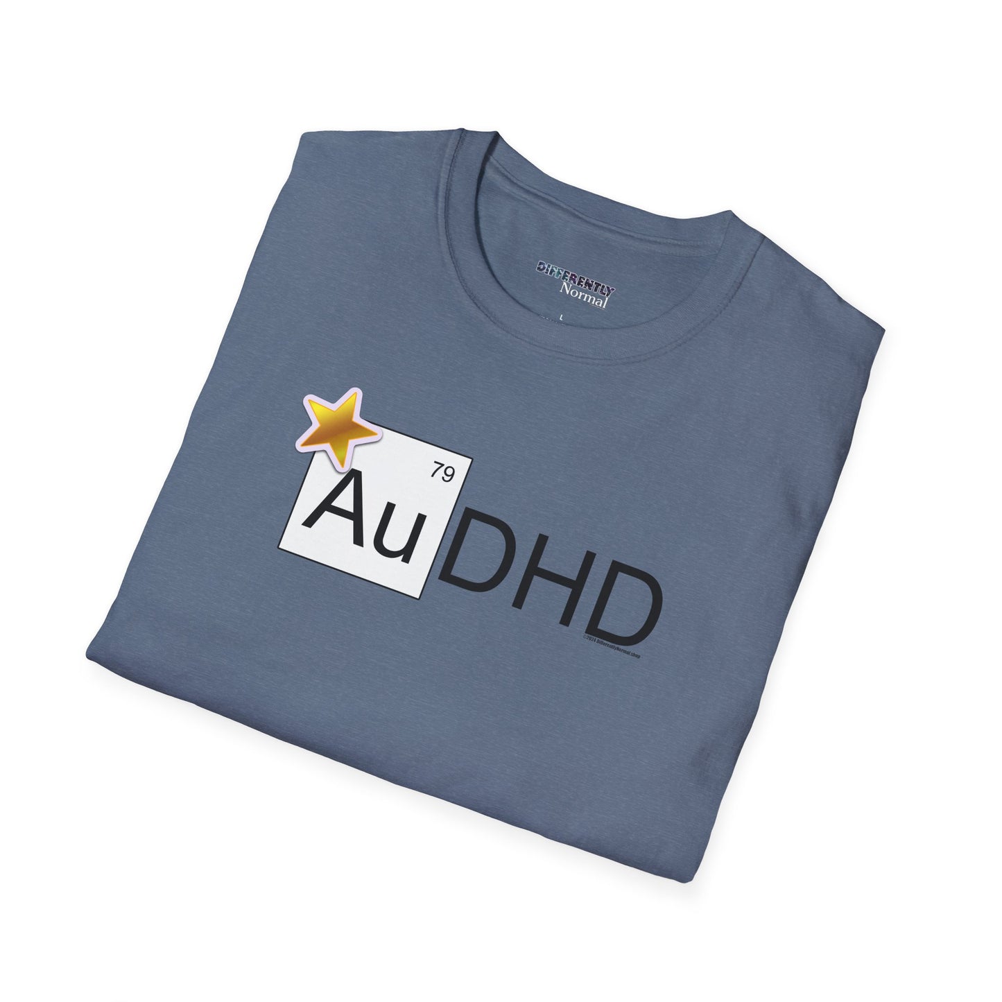 AuDHD Gold Star Unisex T-Shirt - Differently Normal