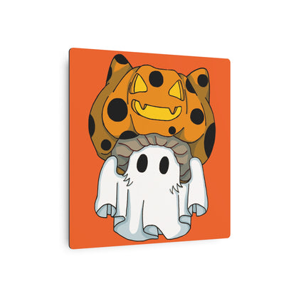 Captain AFAB - Kitty Jack-O-Lantern Ghost Metal Art Sign