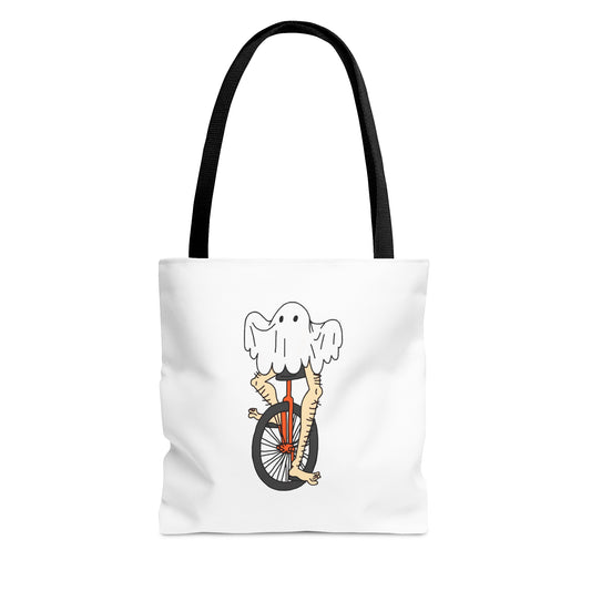 Captain AFAB - Leggy Ghost Unicycle Tote Bag