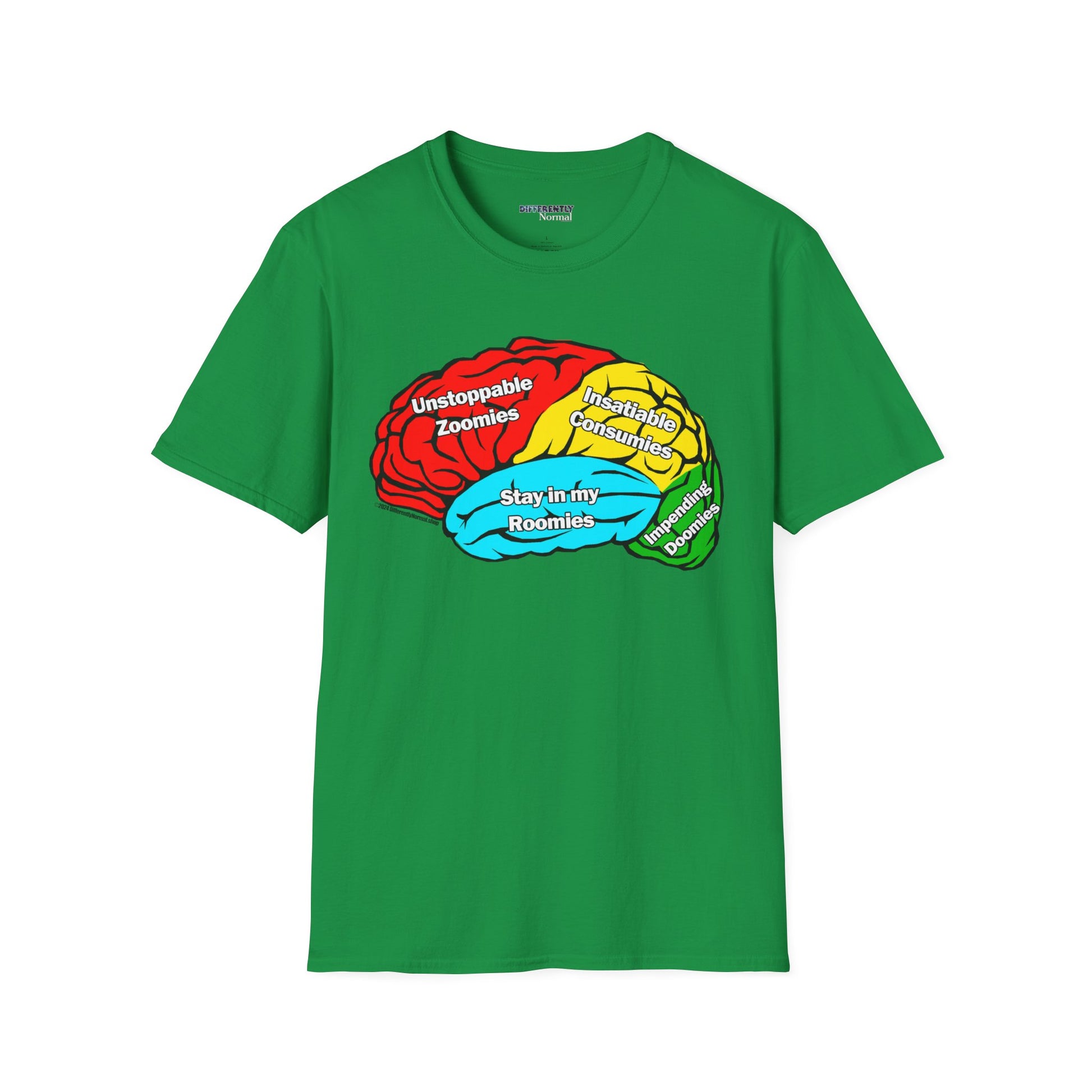 ADHD Brain Map Unisex T-Shirt - Differently Normal - Wallace Print Solutions