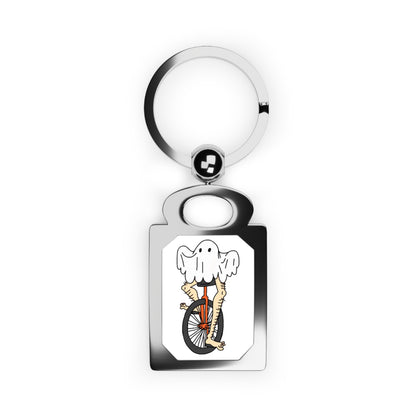 Captain AFAB - Leggy Ghost Unicycle Rectangle Photo Keyring