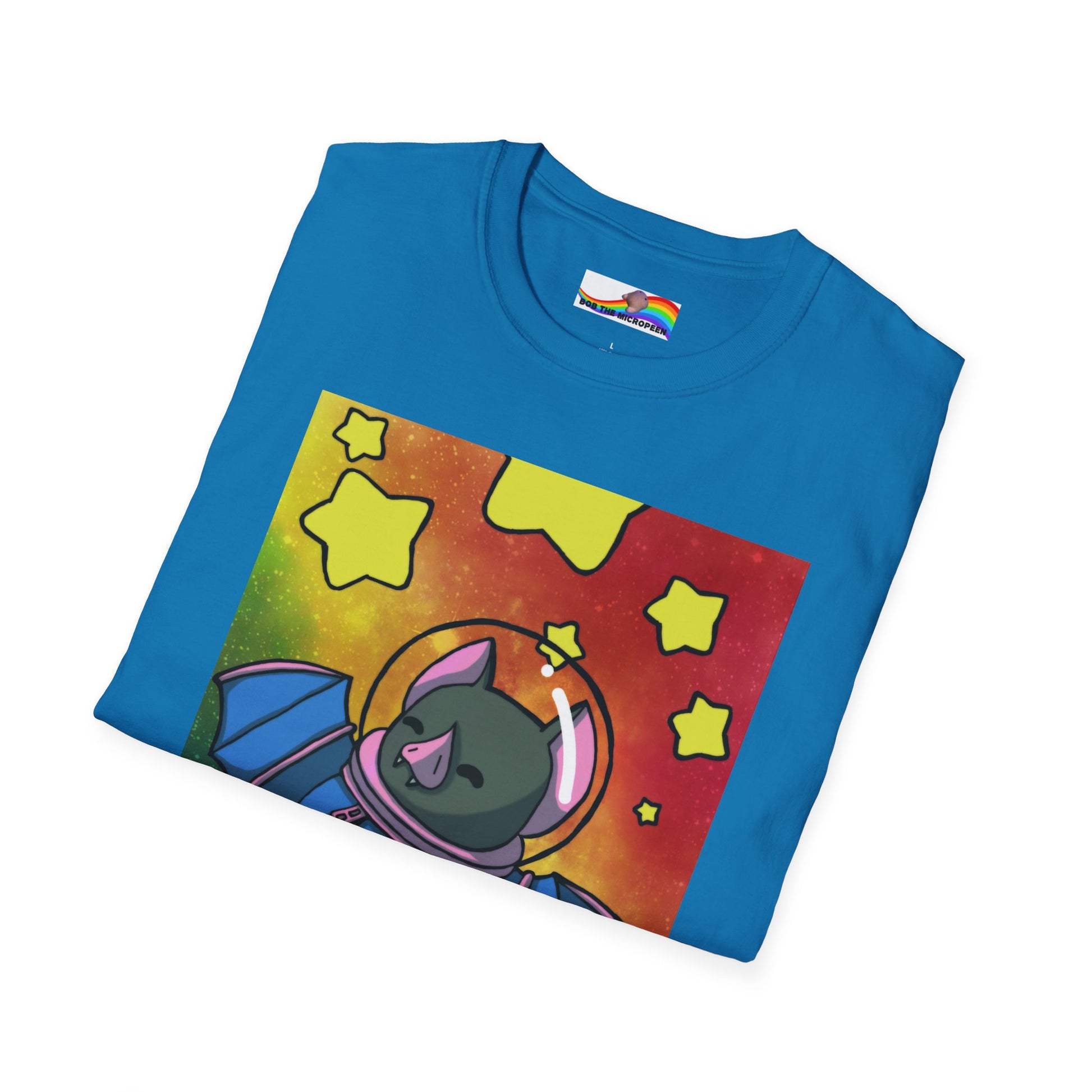 Captain AFAB - Astronaut Bat Rainbow Space Unisex T-Shirt - Wallace Print Solutions