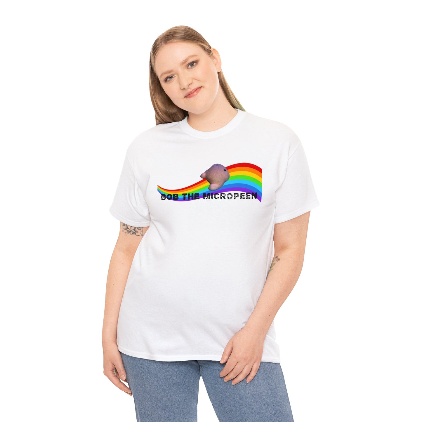 Bob the Micropeen - Rainbow Little Guy Plus Size Unisex T-Shirt - Wallace Print Solutions