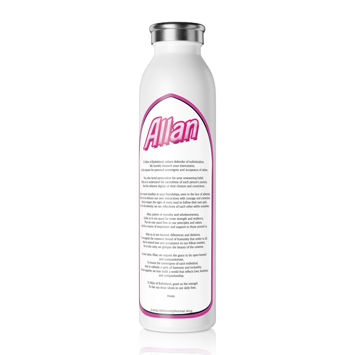 Allan Inspirational Candle Style Slim Water Bottle