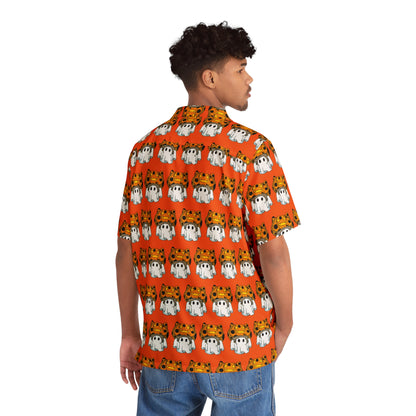 Captain AFAB - Kitty Jack-O-Lantern Ghost Hawaiian Shirt