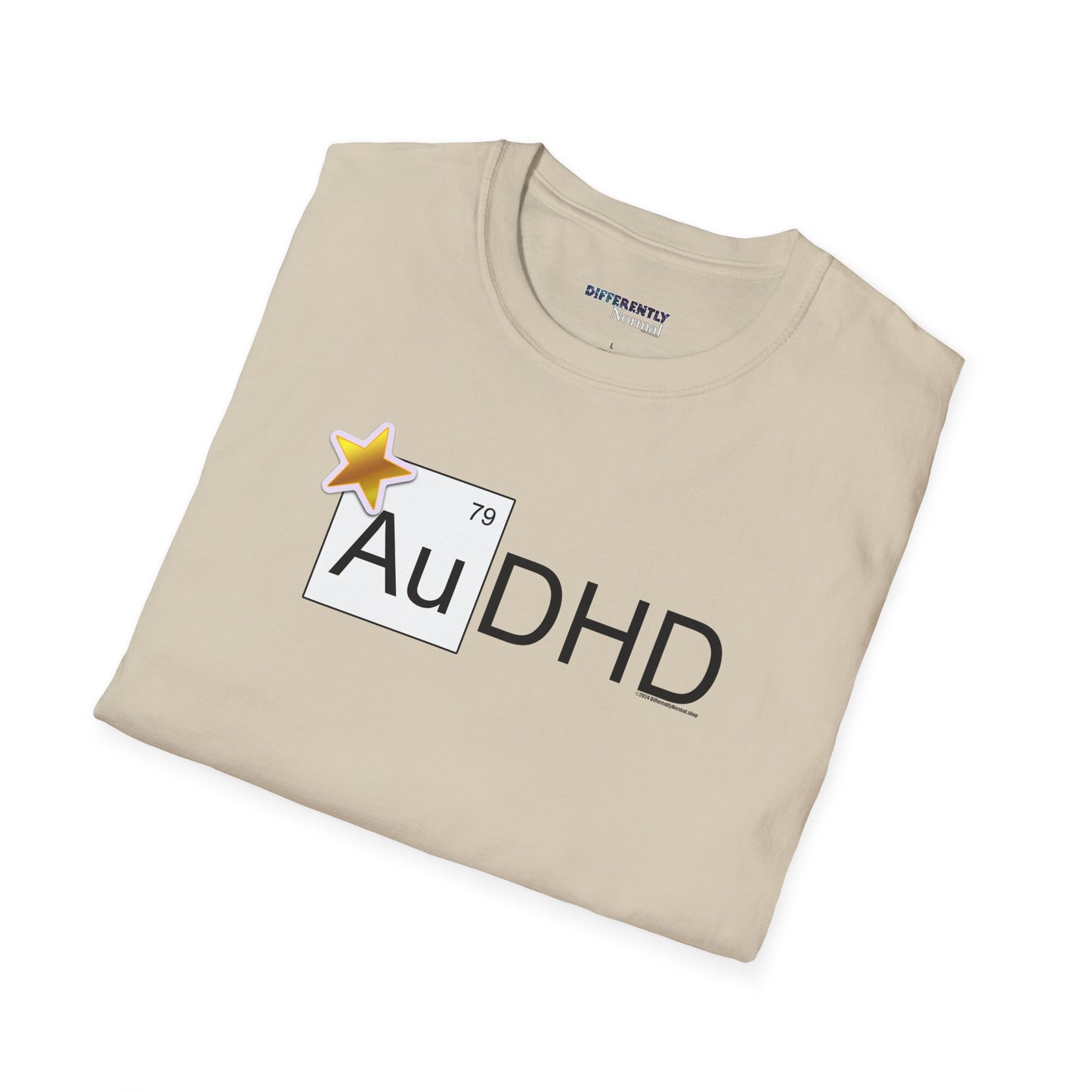 AuDHD Gold Star Unisex T-Shirt - Differently Normal