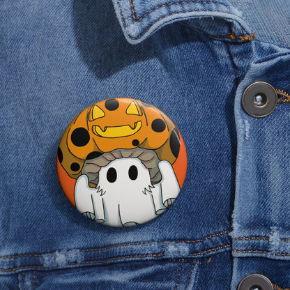 Captain AFAB - Kitty Jack-O-Lantern Ghost Pin Button