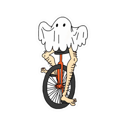 Captain AFAB - Leggy Ghost Unicycle Kiss-Cut Vinyl Decal