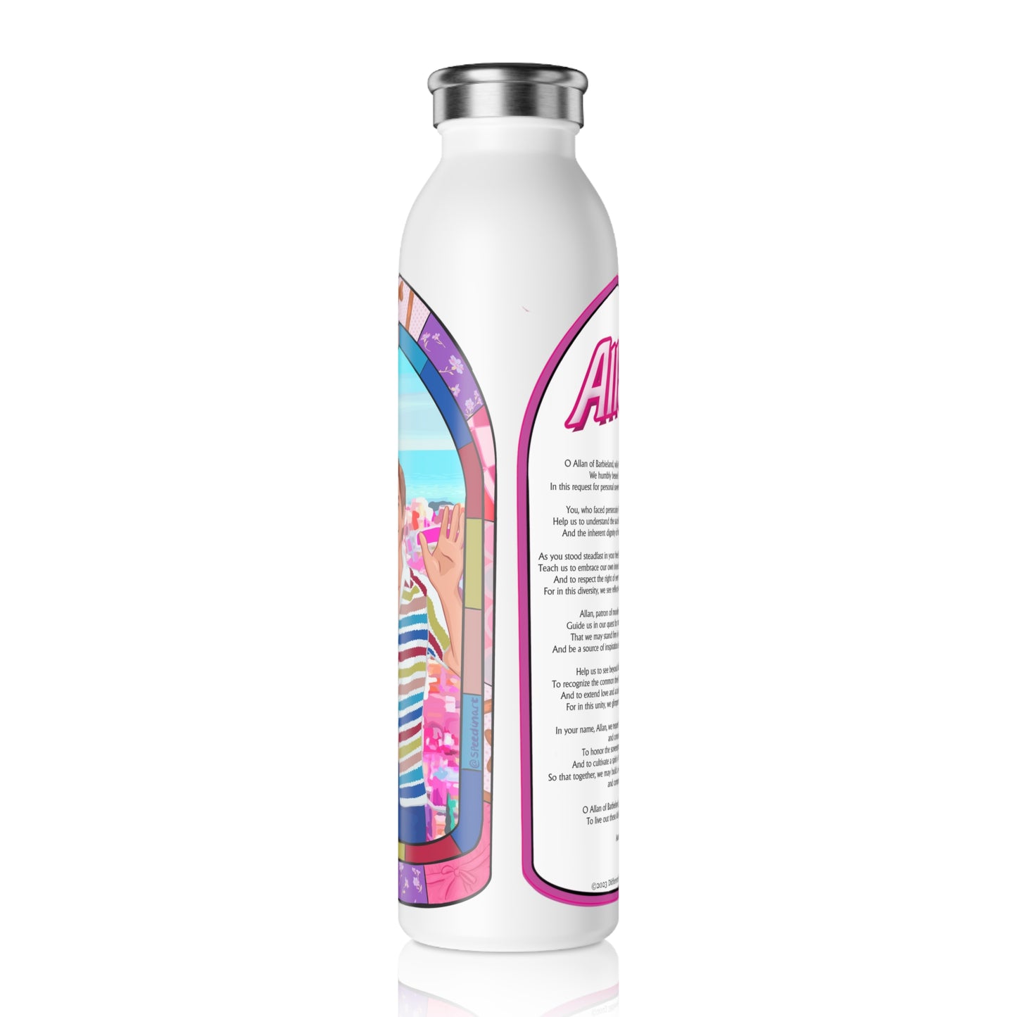 Allan Inspirational Candle Style Slim Water Bottle