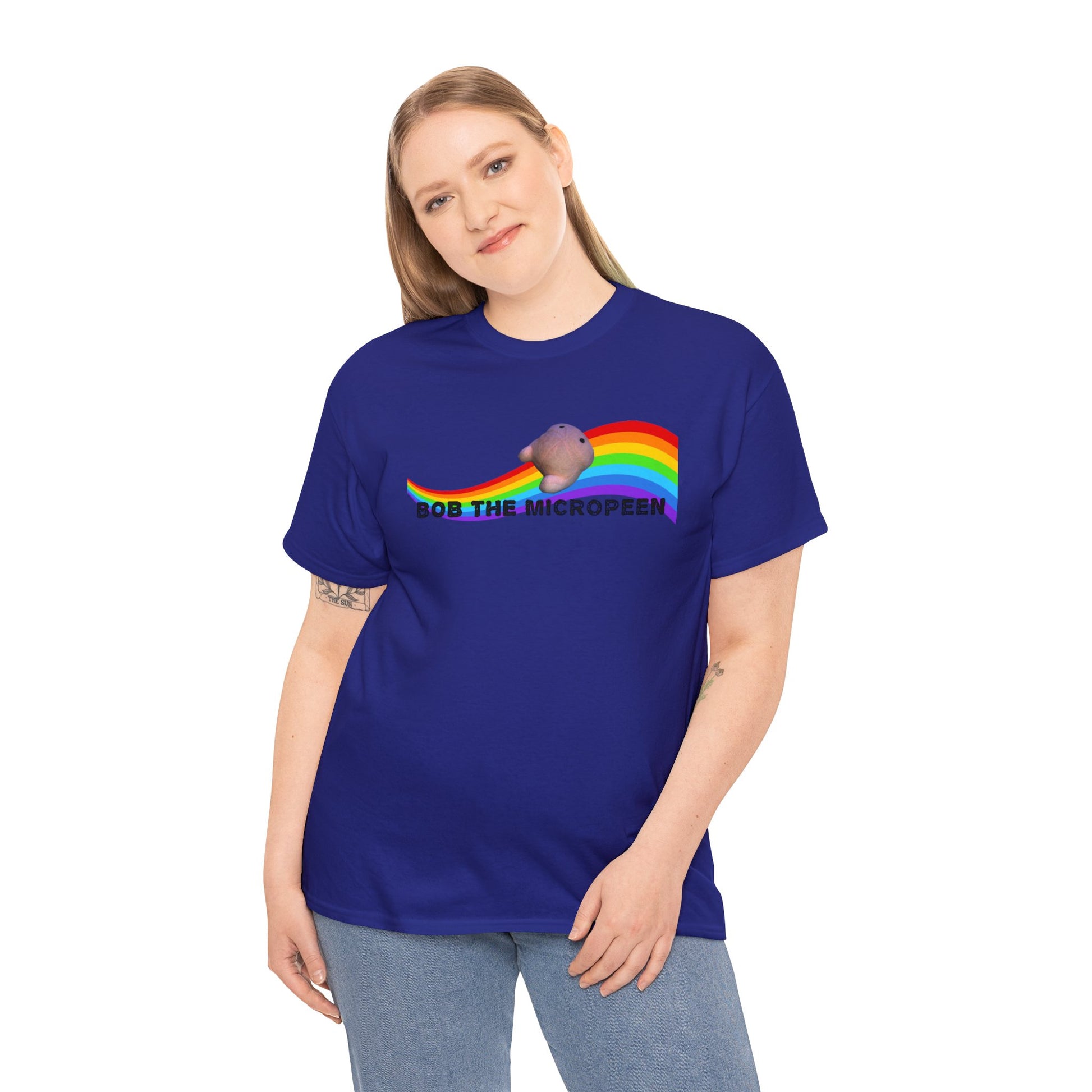 Bob the Micropeen - Rainbow Little Guy Plus Size Unisex T-Shirt - Wallace Print Solutions