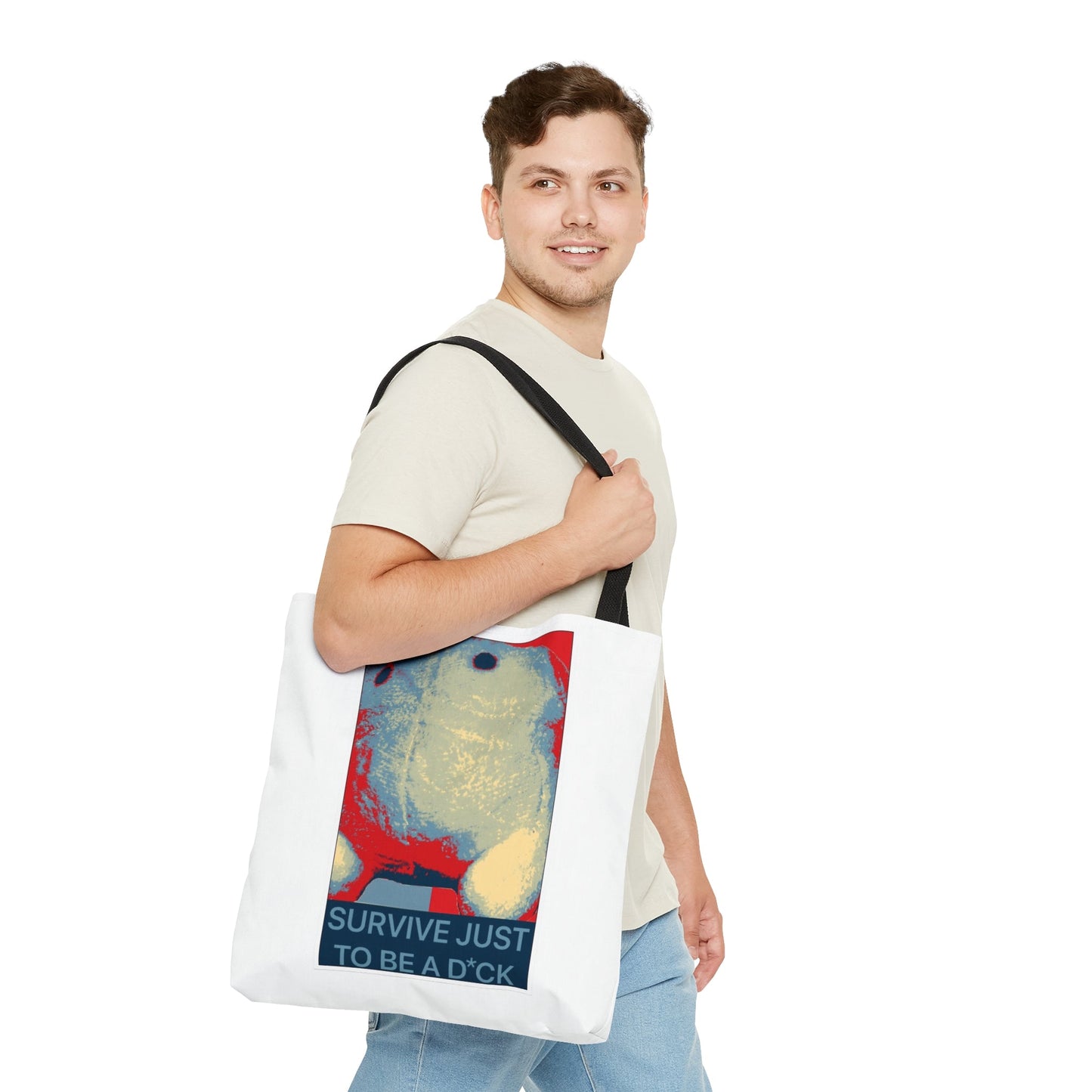 Bob the Micropeen - Survive Just to be a Dick Tote Bag - Powered by Wallace Print Solutions