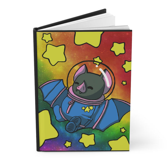 Captain AFAB - Astronaut Bat Rainbow Space - Hardcover Journal Matte - Powered by Wallace Print Solutions