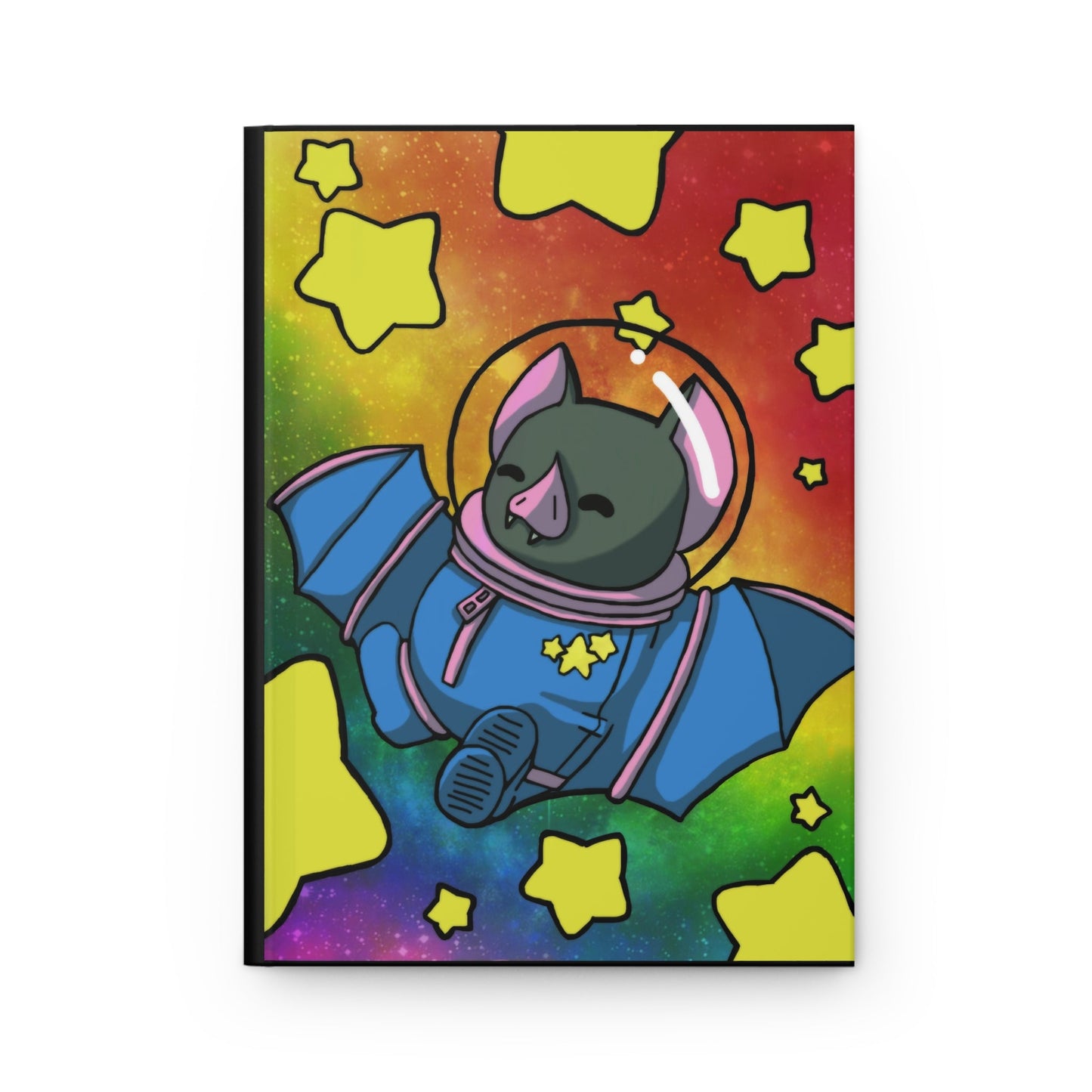 Captain AFAB - Astronaut Bat Rainbow Space - Hardcover Journal Matte - Powered by Wallace Print Solutions