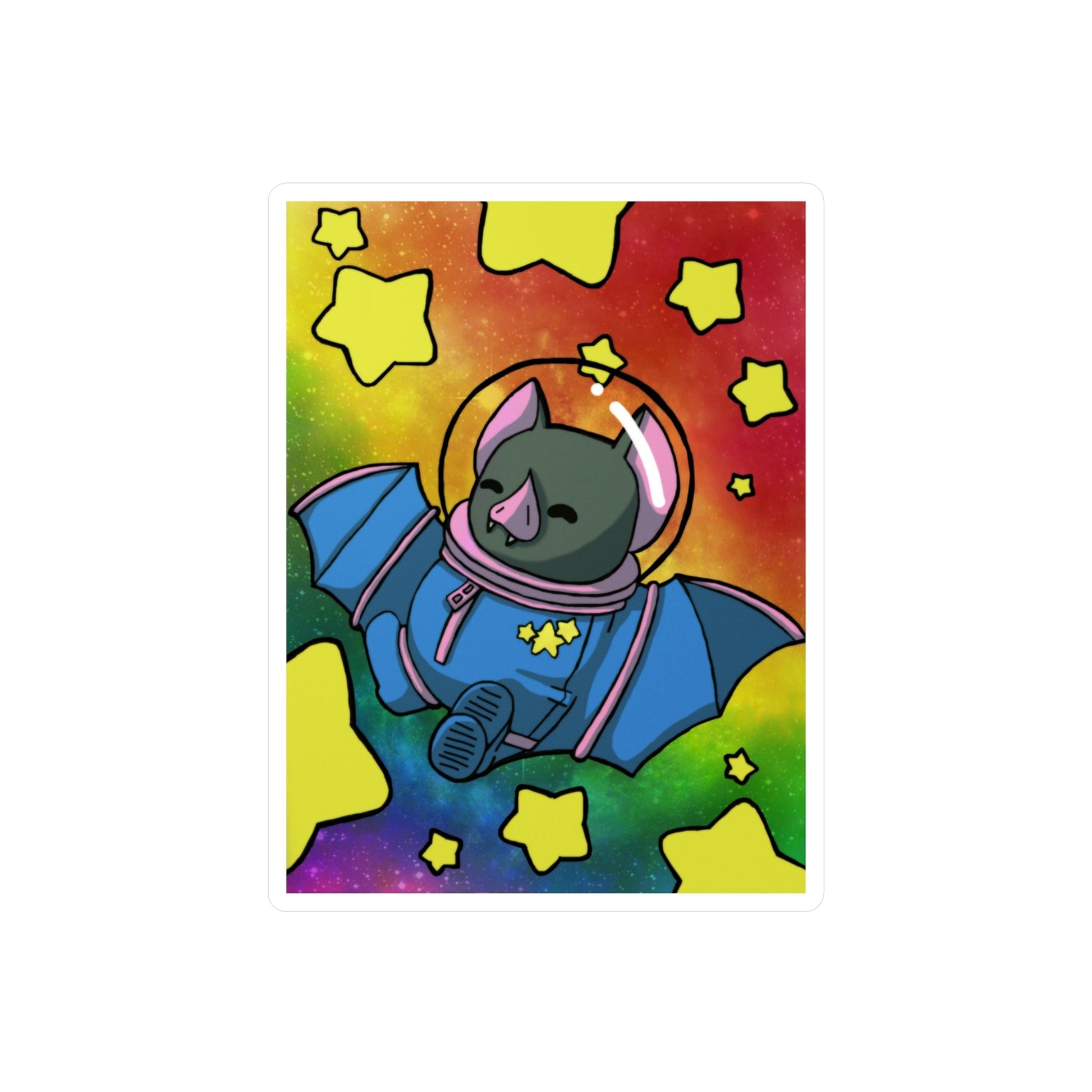 Captain AFAB - Astronaut Bat Rainbow Space - Kiss - Cut Vinyl Decal - Powered by Wallace Print Solutions