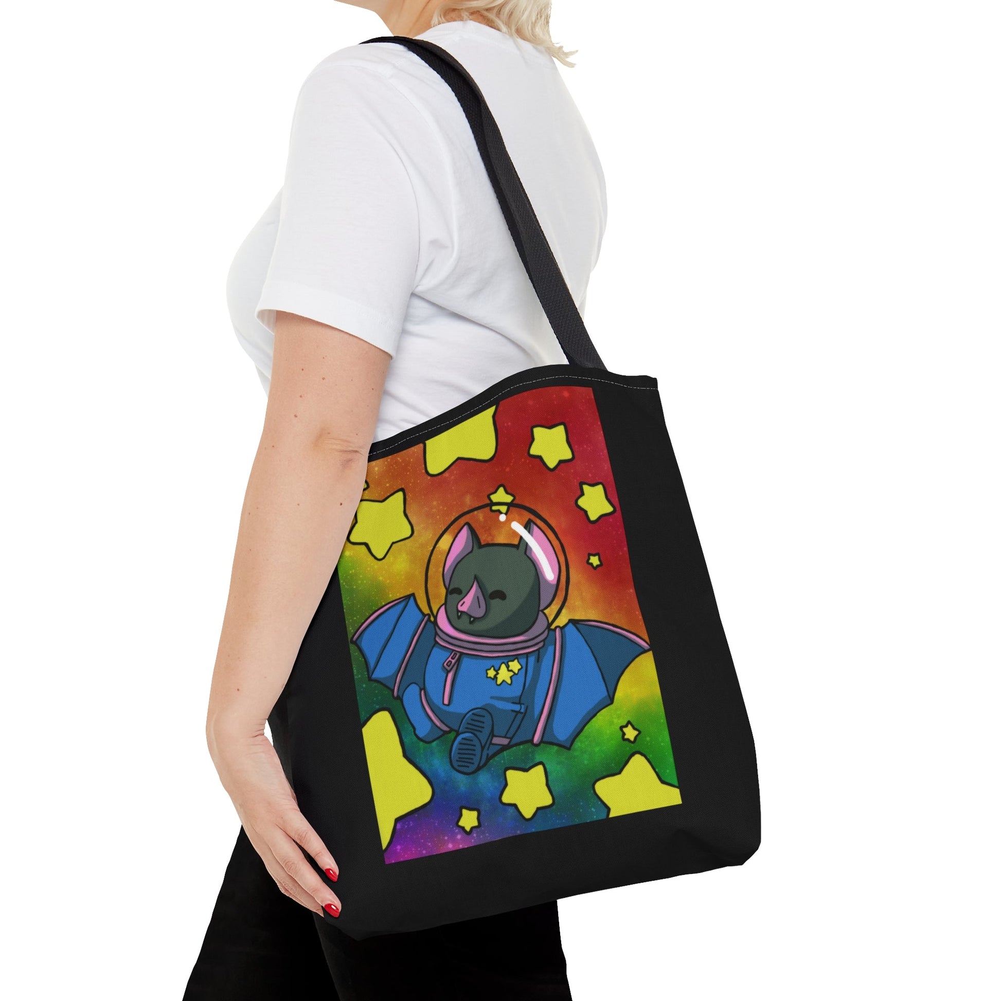 Captain AFAB - Astronaut Bat Rainbow Space - Tote Bag - Powered by Wallace Print Solutions