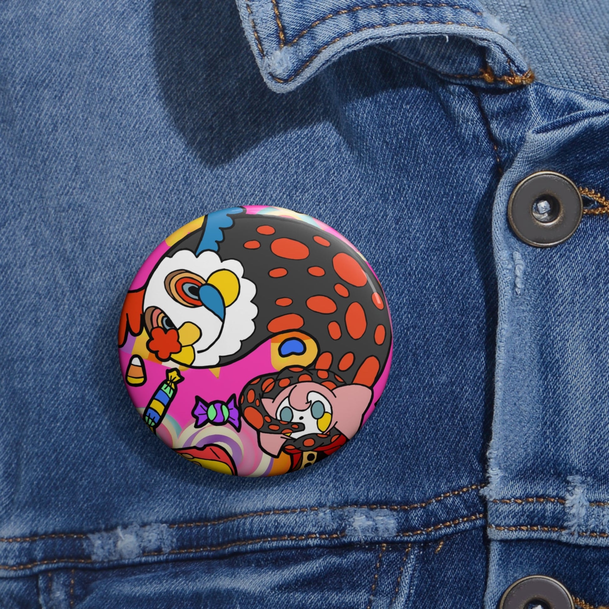 Captain AFAB - Charlotte Candy Pin Button - Powered by Wallace Print Solutions