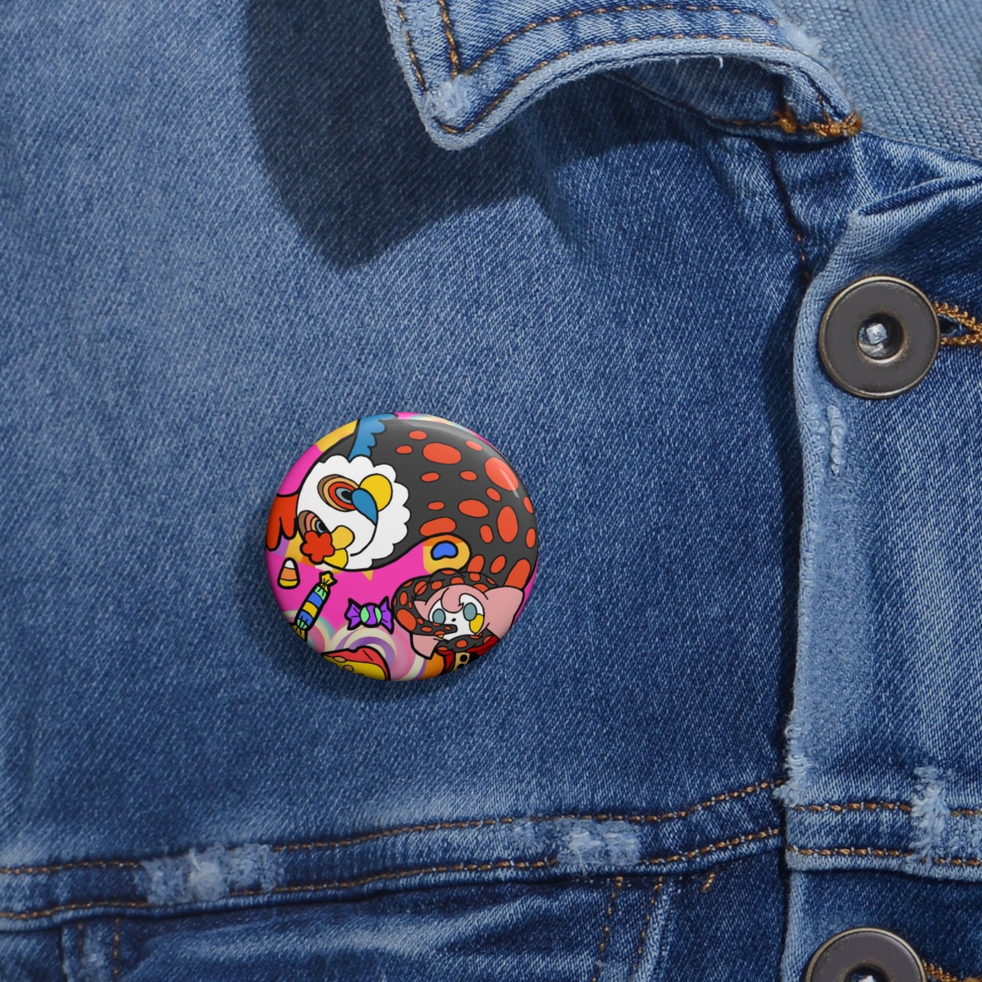 Captain AFAB - Charlotte Candy Pin Button - Powered by Wallace Print Solutions