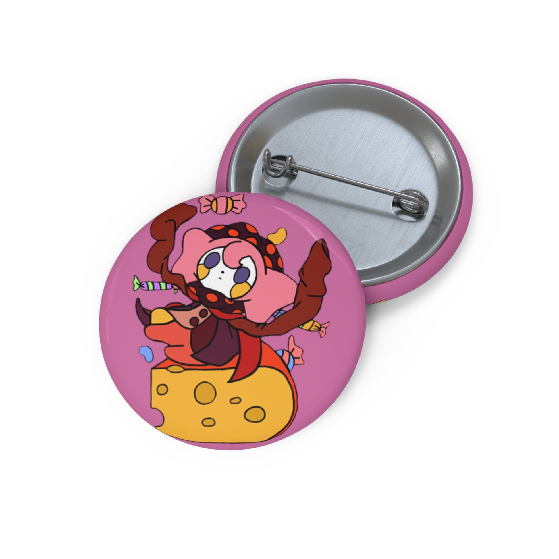 Captain AFAB - Charlotte Cheese Pin Button - Powered by Wallace Print Solutions