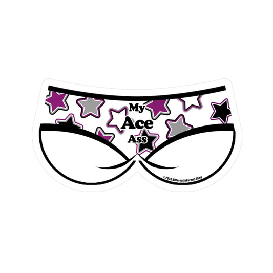 My Ace Ass Bikini Brief Style Kiss - Cut Vinyl Decal - By Differently Normal - Powered by Wallace Print Solutions