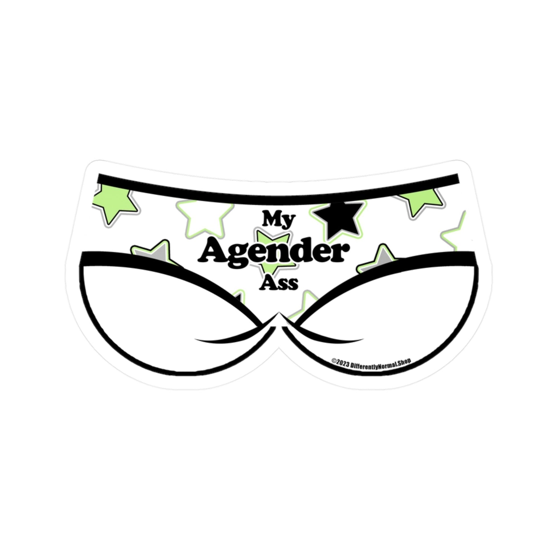 My Agender Ass Bikini Brief Style Kiss - Cut Vinyl Decal - By Differently Normal - Powered by Wallace Print Solutions