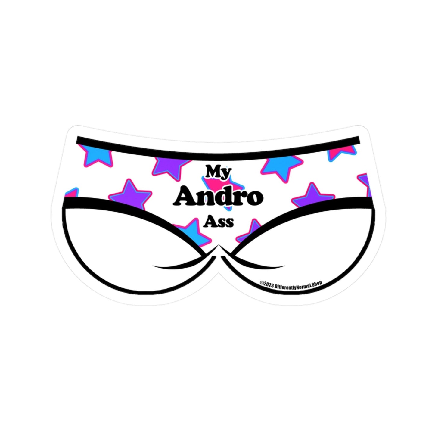 My Andro Ass Bikini Brief Style Kiss - Cut Vinyl Decal - By Differently Normal - Powered by Wallace Print Solutions