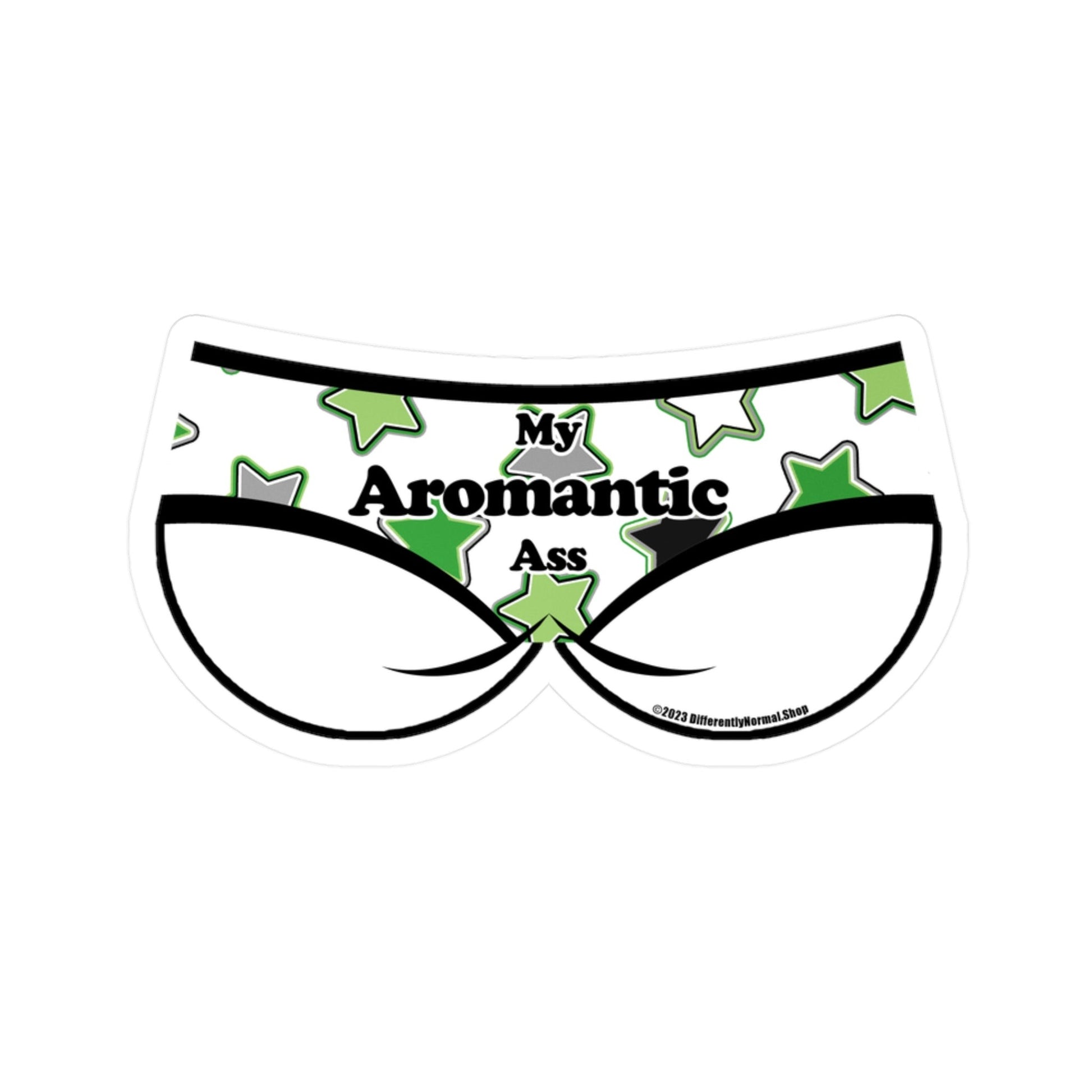 My Aromantic Ass Bikini Brief Style Kiss - Cut Vinyl Decal - By Differently Normal - Powered by Wallace Print Solutions