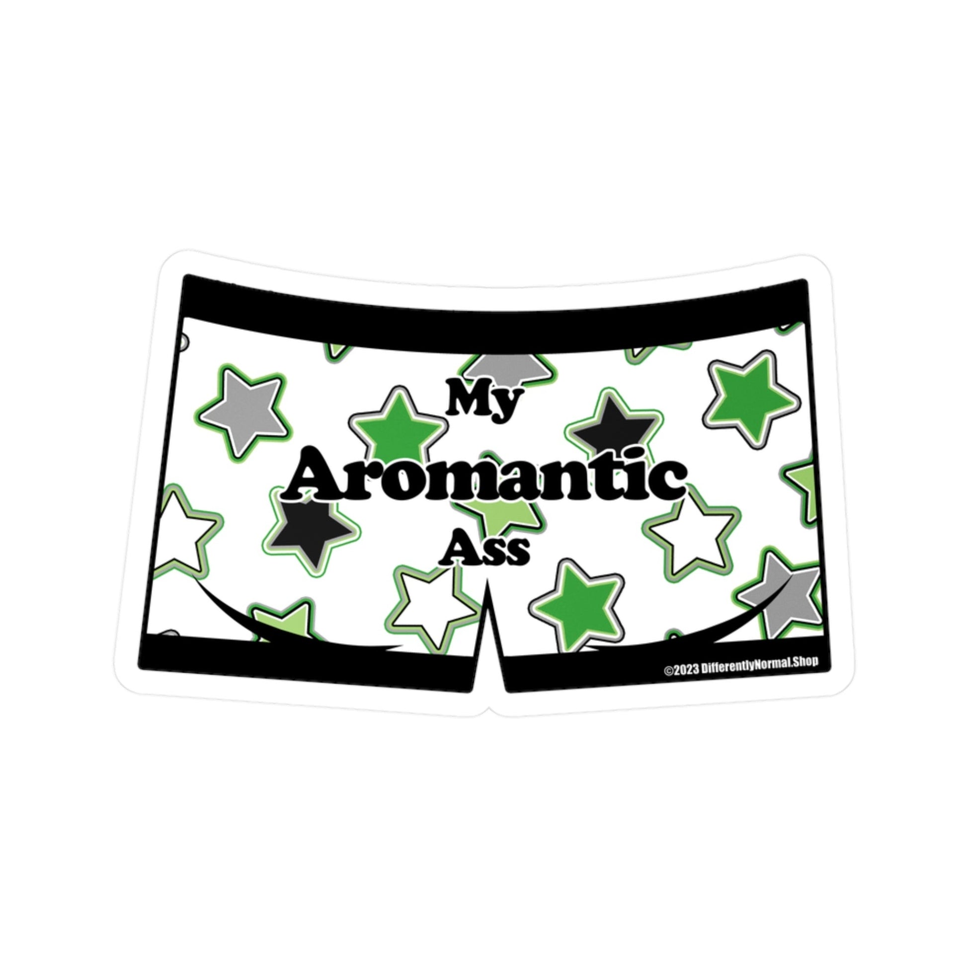 My Aromantic Ass Boxer Brief Style Kiss - Cut Vinyl Decal - By Differently Normal - Powered by Wallace Print Solutions