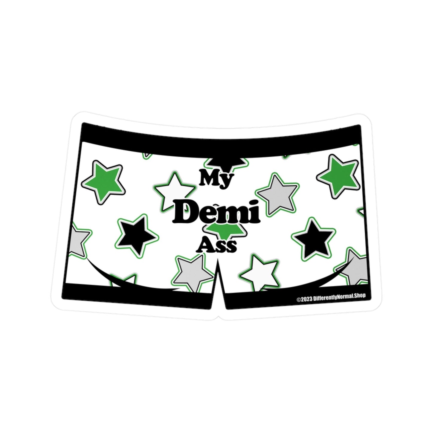 My Demi (romantic) Ass Boxer Brief Style Kiss - Cut Vinyl Decal - By Differently Normal - Powered by Wallace Print Solutions