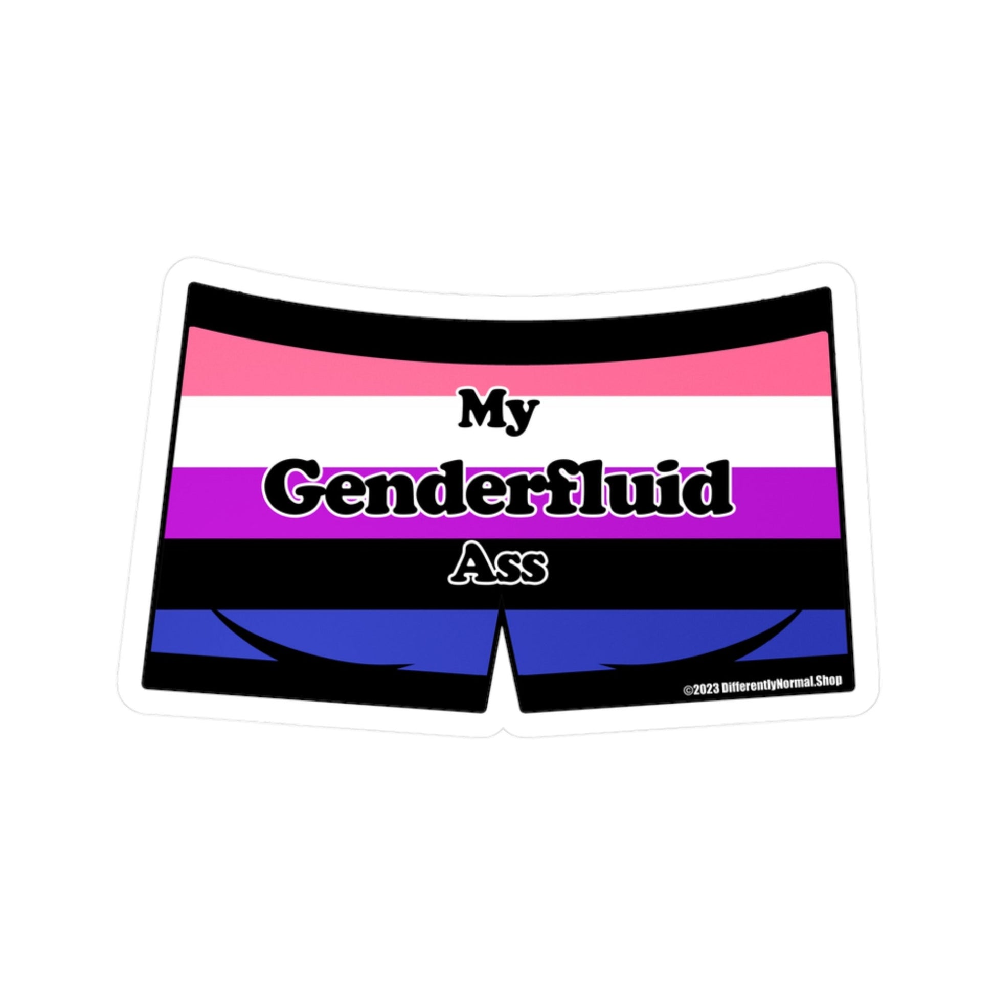 My Genderfluid Ass Boxer Brief Style Kiss - Cut Vinyl Decal - By Differently Normal - Powered by Wallace Print Solutions