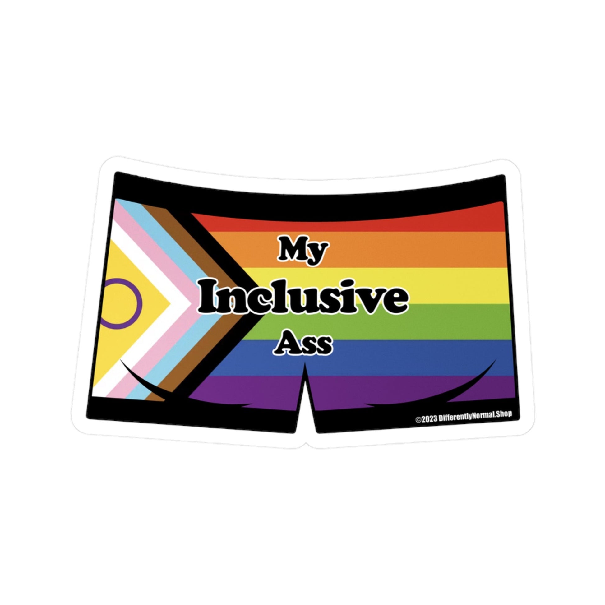 My Inclusive Ass Boxer Brief Style Kiss - Cut Vinyl Decal - By Differently Normal - Powered by Wallace Print Solutions